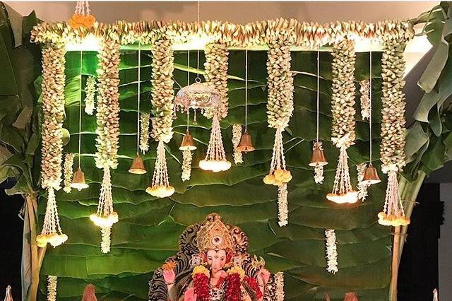 Banana tree ganpati decoration