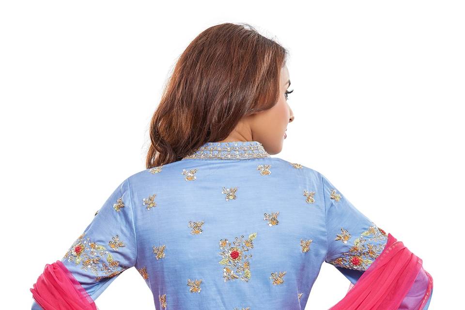 Powder blue anarkali