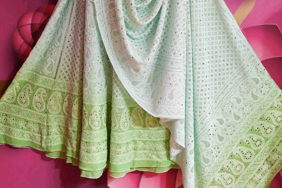 Chikankari Outfit for mehendi