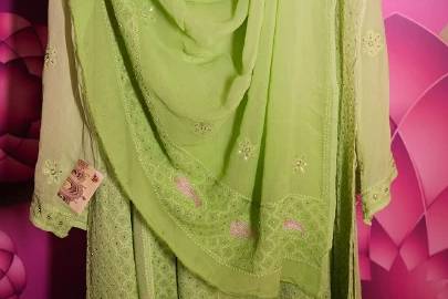 Green Chikankari Anarkali