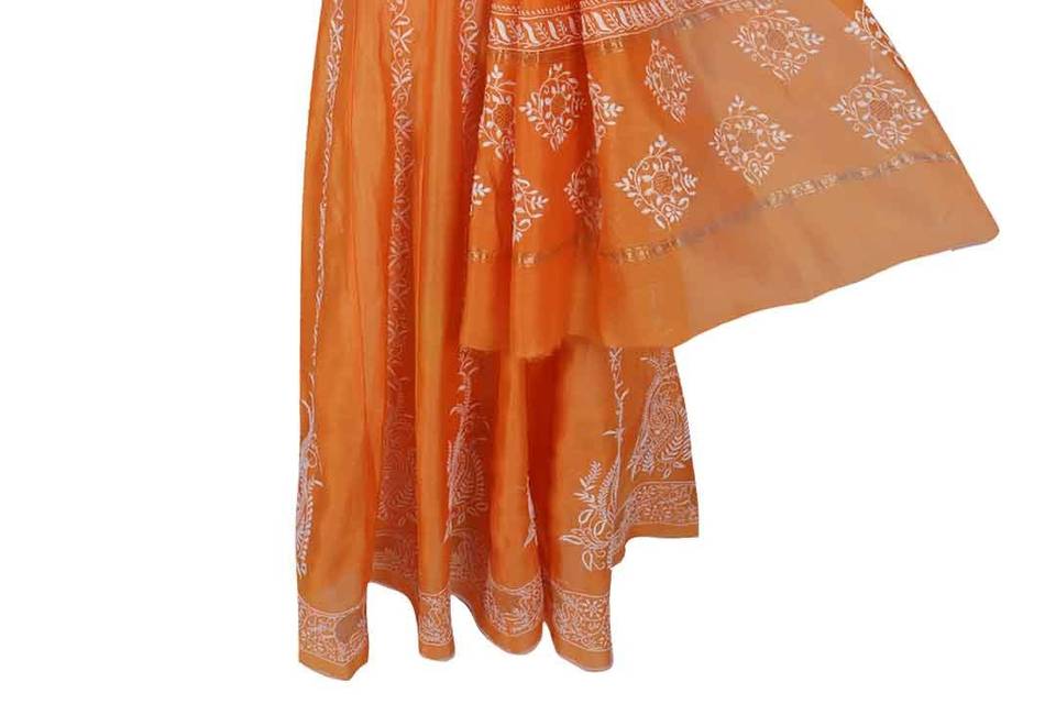 Chikankari Ombre Saree