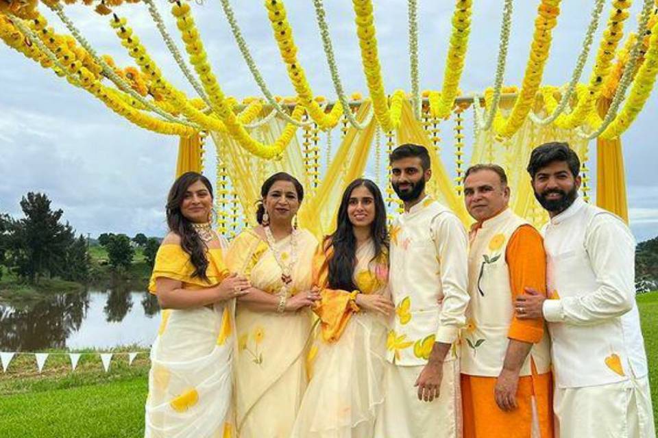 Haldi bride family