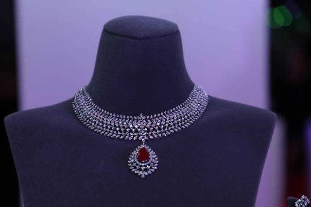 Tanishq ruby deals diamond necklace