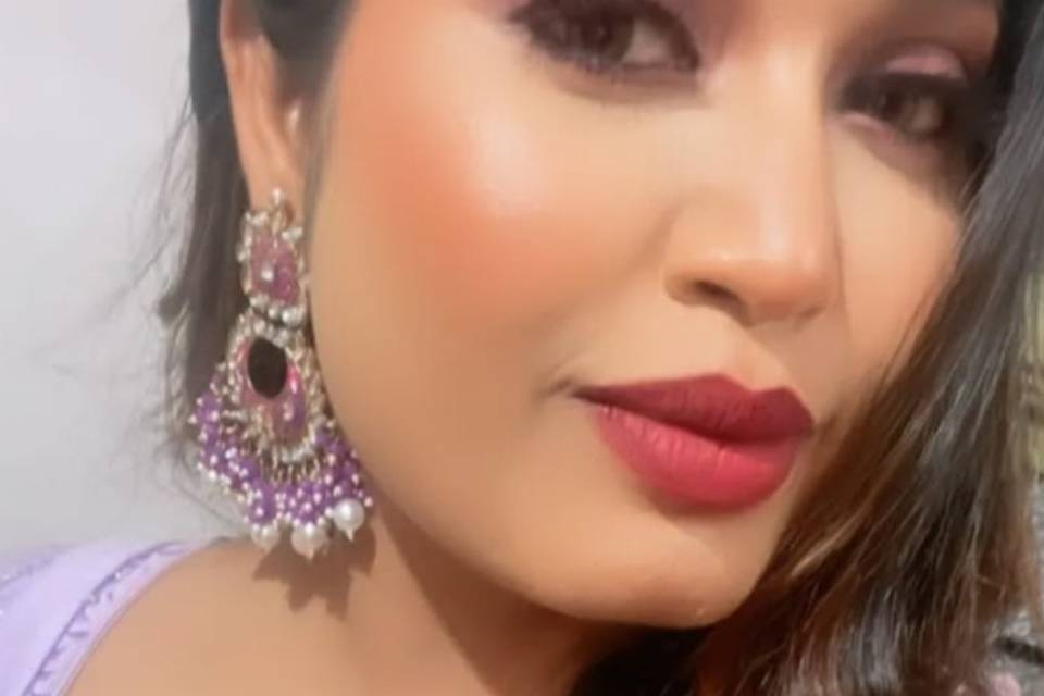 Soft and glam look