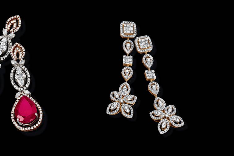 Sparkling Floral Diamond Stud Earrings