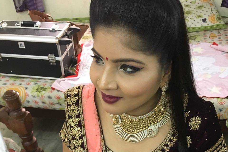 Sangeeth Evening party makeup