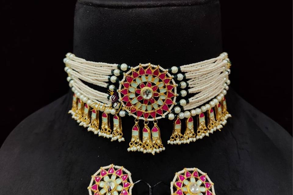 Choker with earrings Set