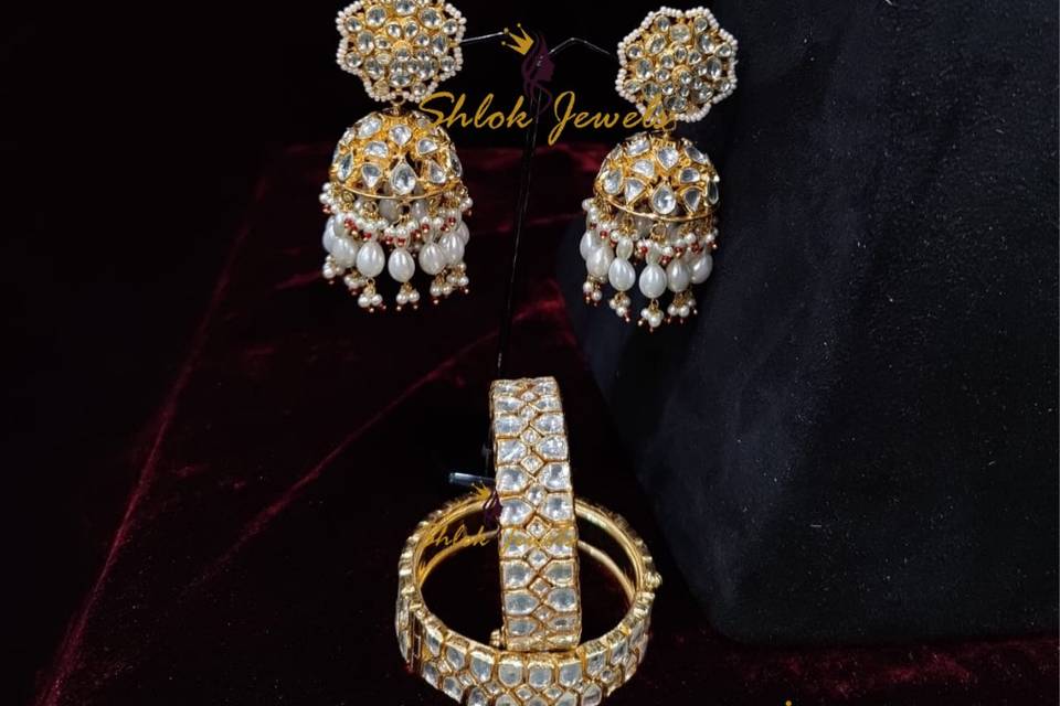 Bridal Bangle Earring Set