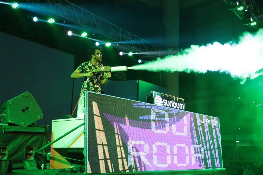 DJ ROOP firing CO2 Gun