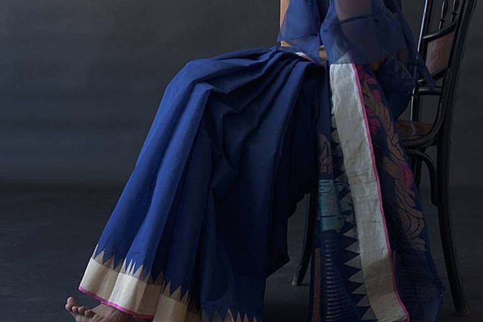 Prussian handloom khadi sari