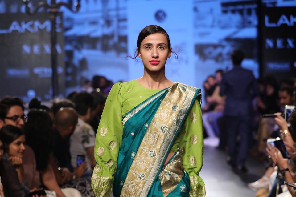 Emerald banarasi sari & blouse