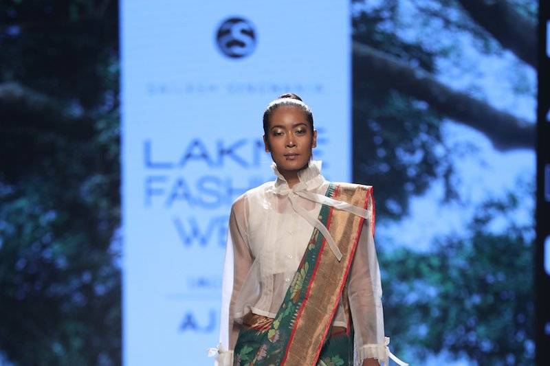 Lfwkhadi sari & organza blouse