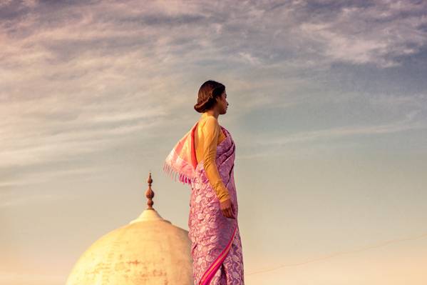 Lavender handloom sari