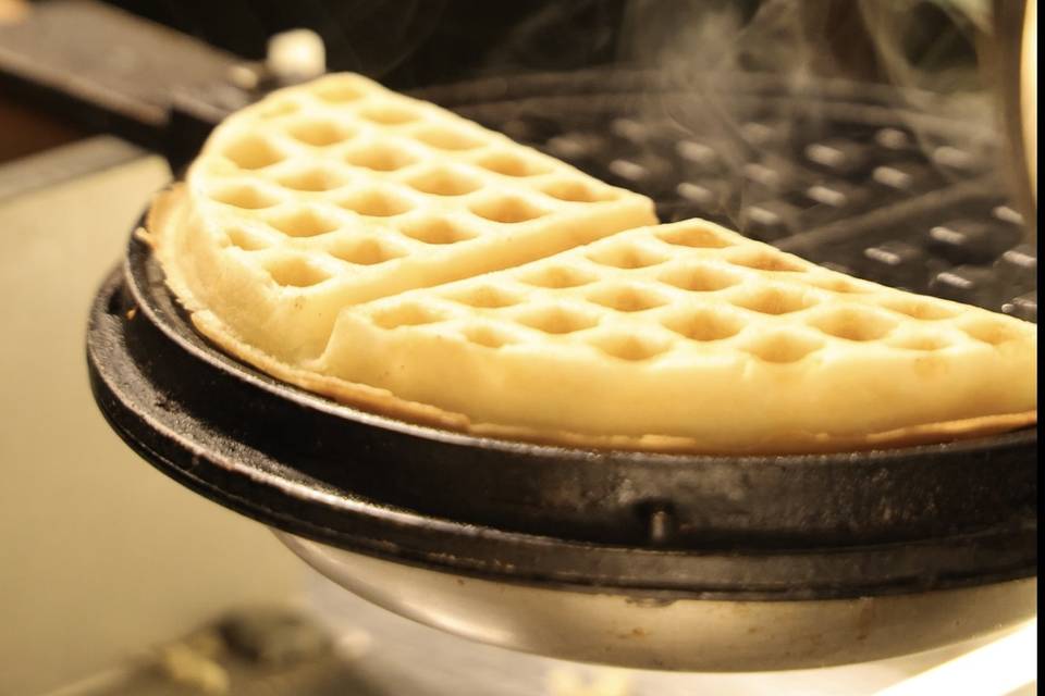 Freshly prepared waffles