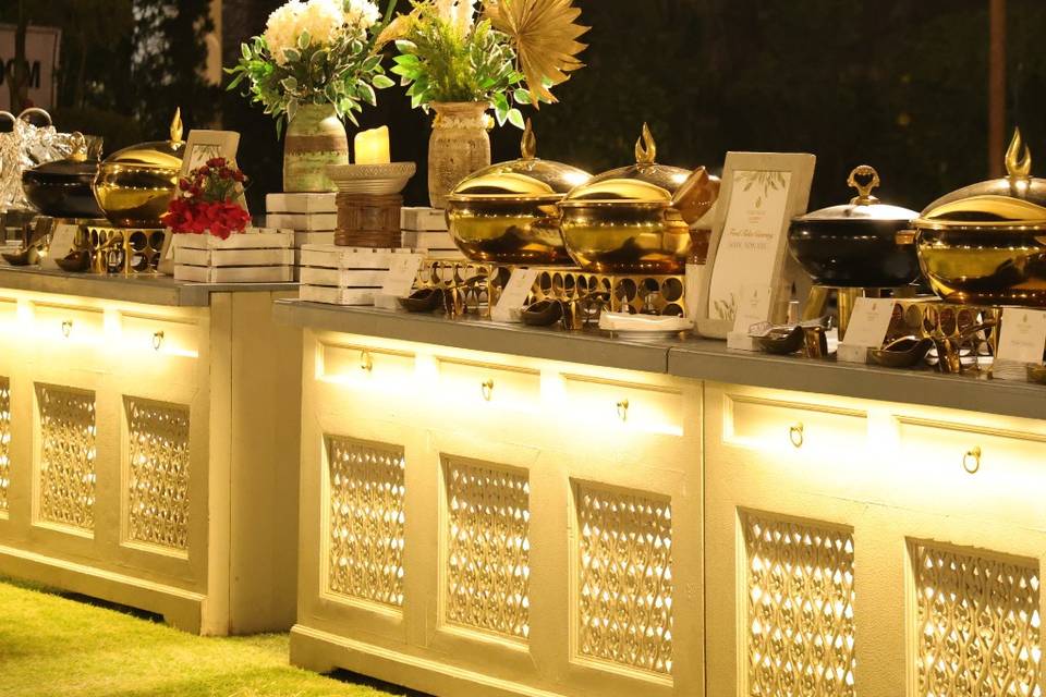 Premium buffet setup featuring