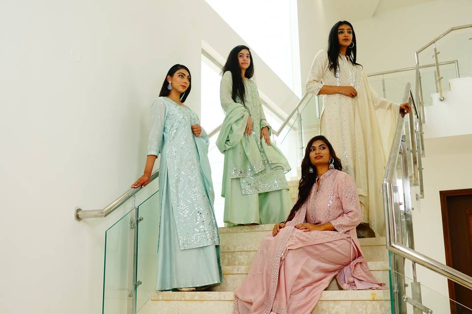 Pastel Sharara set