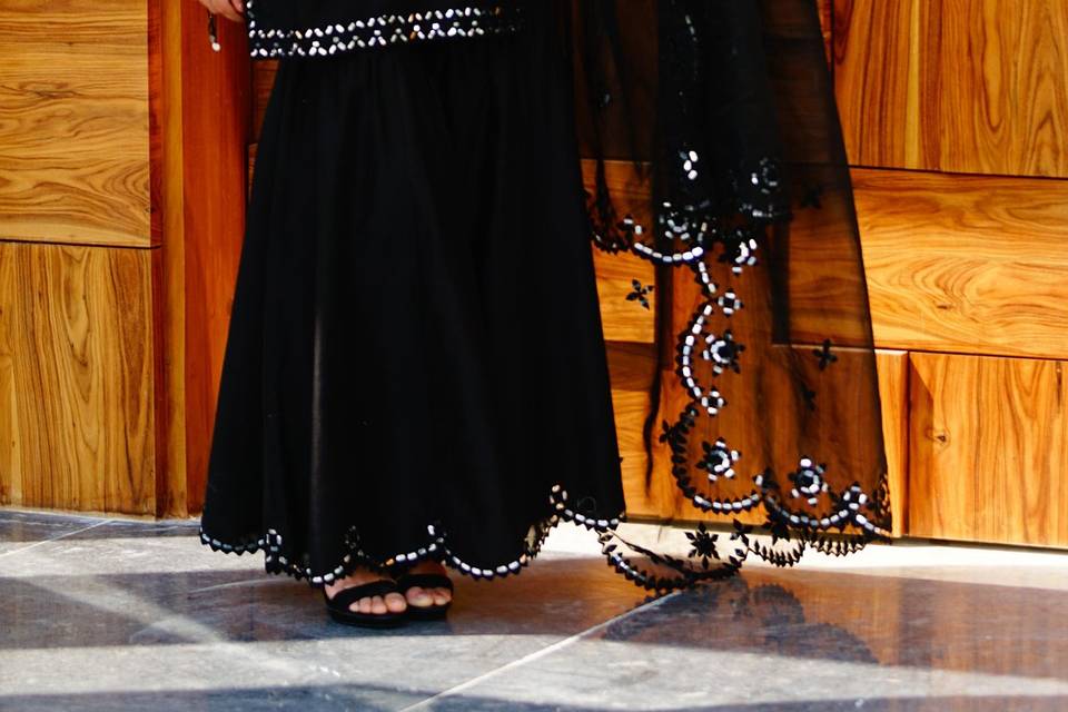 Mesmerizing Black Sharara suit