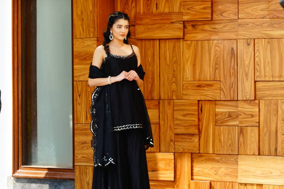 Mesmerizing Black Sharara suit