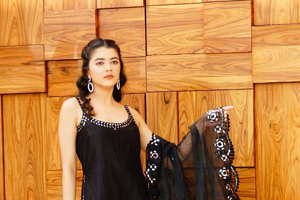 Mesmerizing Black Sharara suit