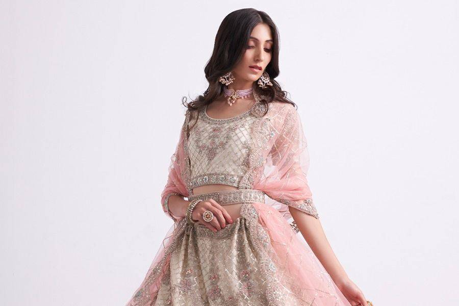 Off-White Bridal Lehenga Choli