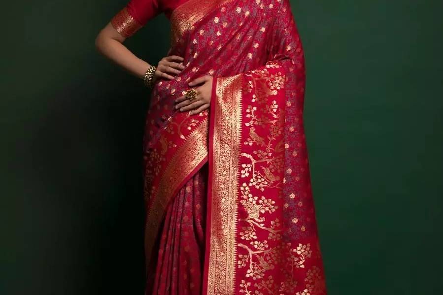 Royal Red Saree with Blouse