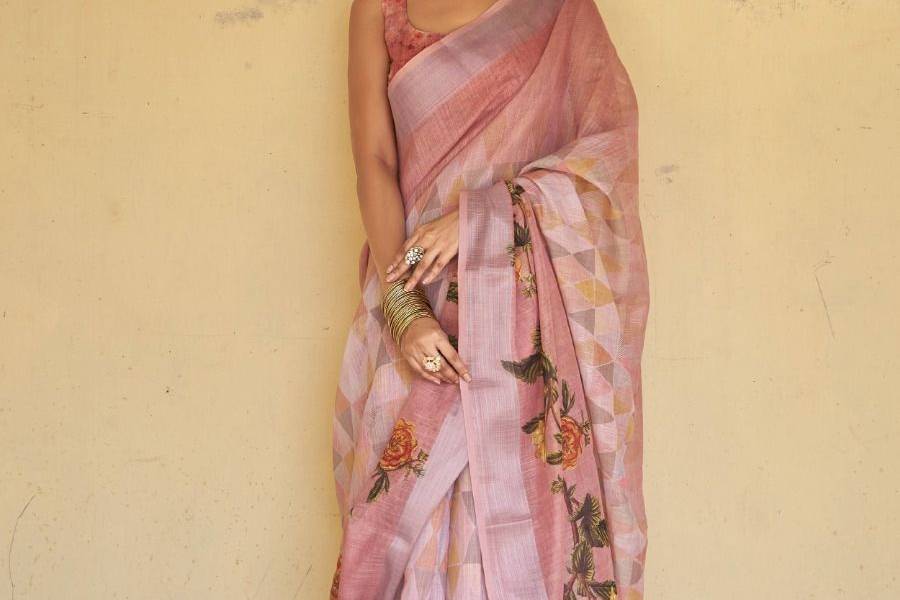 Floral Print Saree