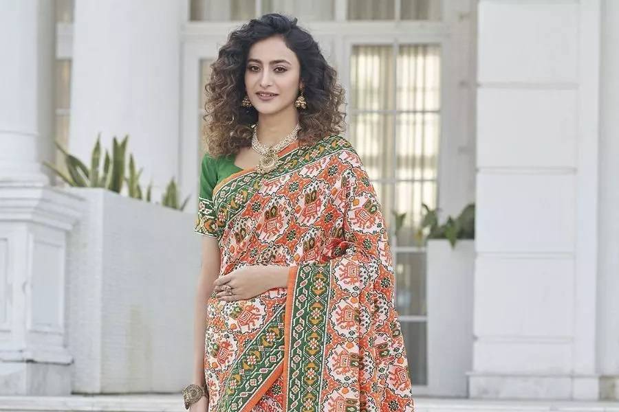 Orange Patola Silk Saree