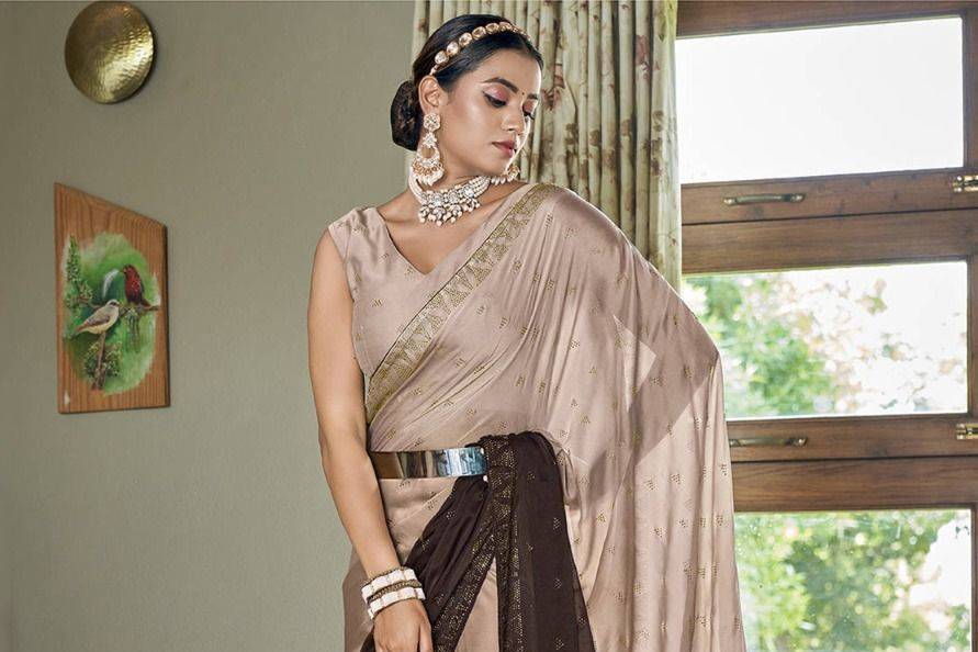 Brown Shaded Swarovski saree