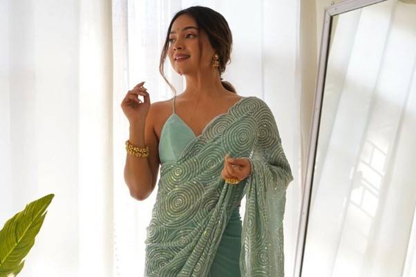 Magical Pistachio Green Saree