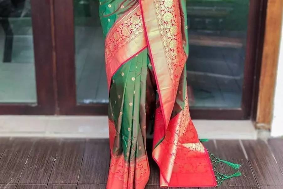 Green Banarasi Silk Saree