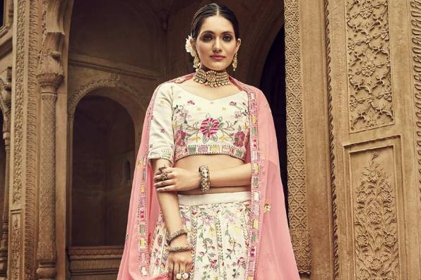 Embroidered Georgette Lehenga