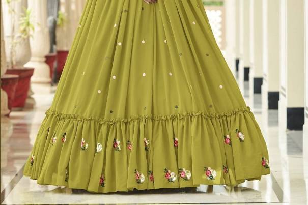 Green Georgette Anarkali Gown