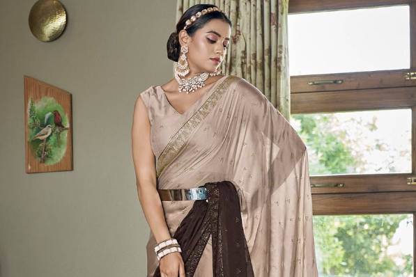 Brown Shaded Silk Saree