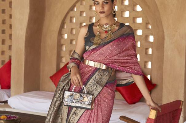 Bandhani Printed Silk Saree