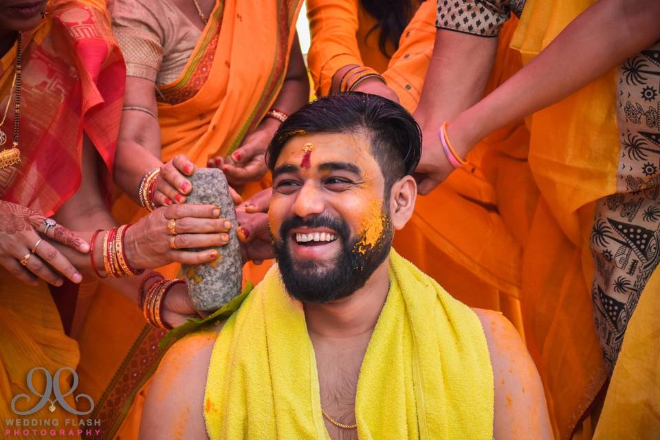 Wedding groom haldi