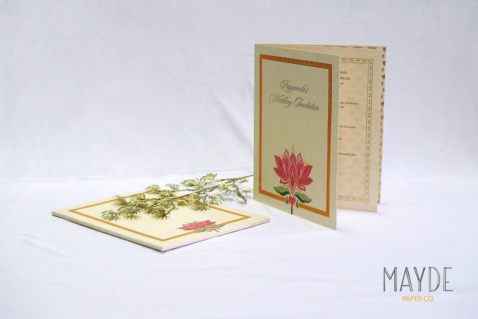Detailed floral invites.