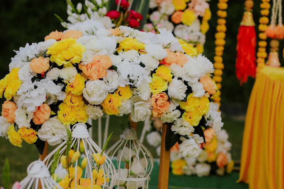 Floral Haldi Decor