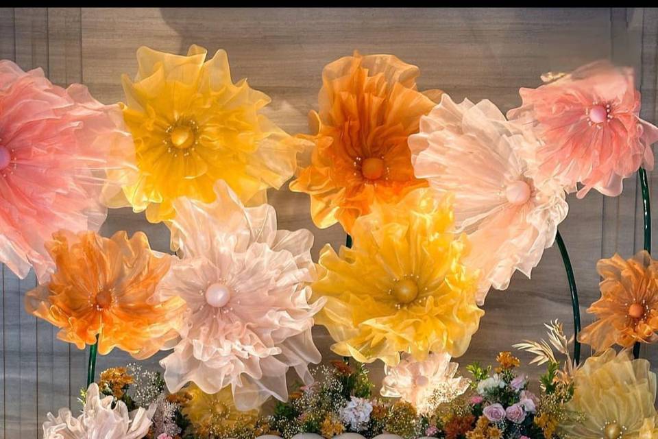 Organza Flower Backdrop