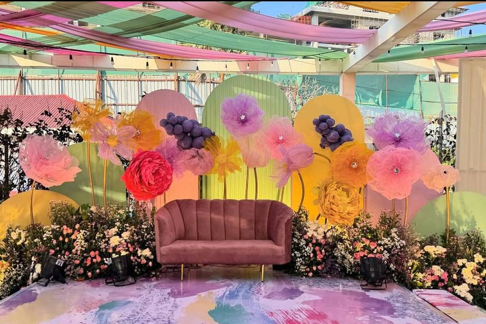 Organza Flower Backdrop