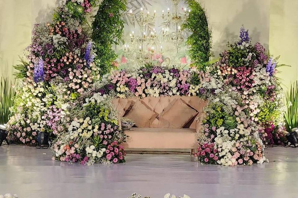 Floral Decor Stage with Couch