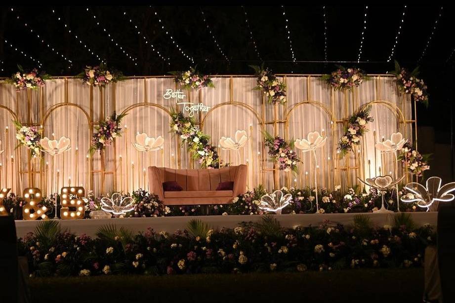 Floral Backdrop with Couch