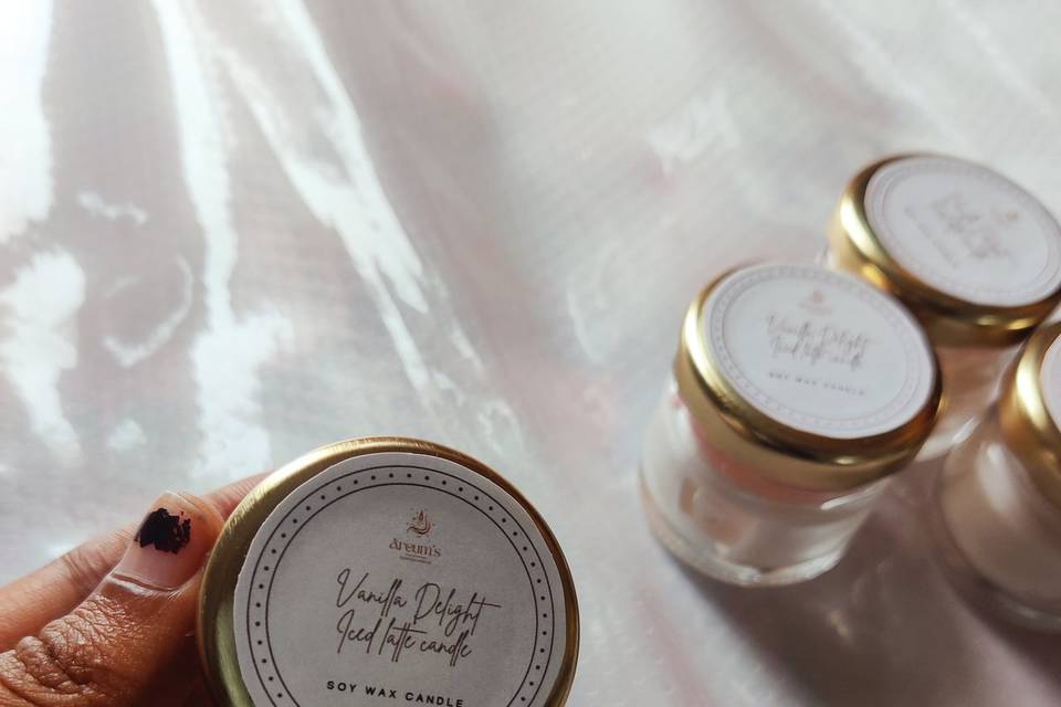 Mini iced latte candles