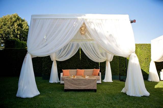 Wedding decor and seating setup