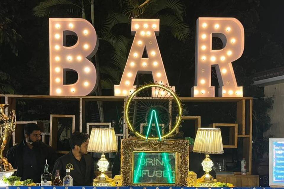 Bar set-up in wedding