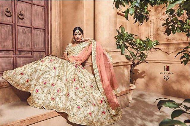 Buy Multi Coloured Pink Raw Silk Applique and Thread Work Lehenga Set by  Designer Shyam Narayan Prasad Online at Ogaan.com