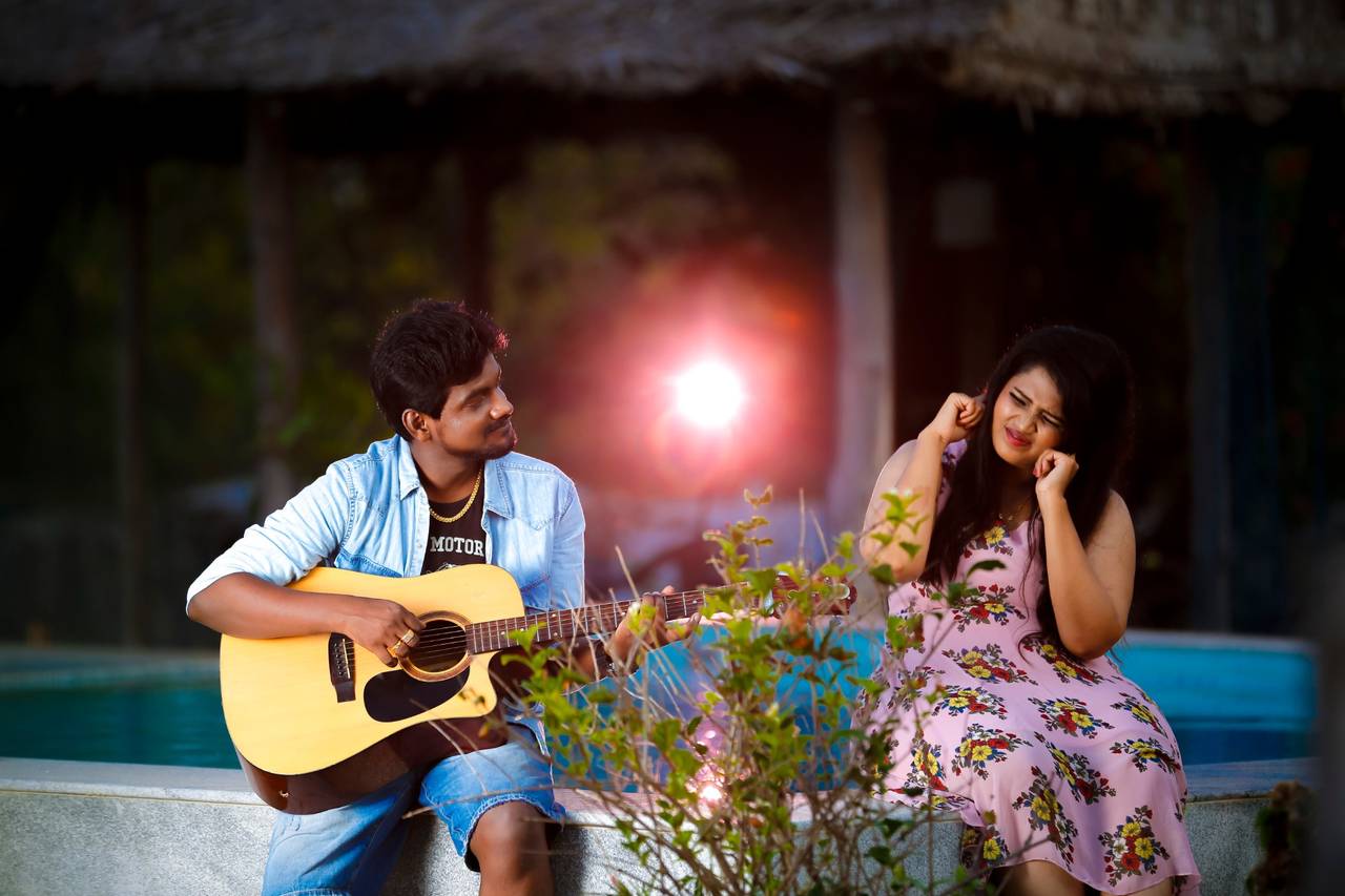 A Couple Of Different Ethnicities Poses With Guitar In A Park Photo  Background And Picture For Free Download - Pngtree