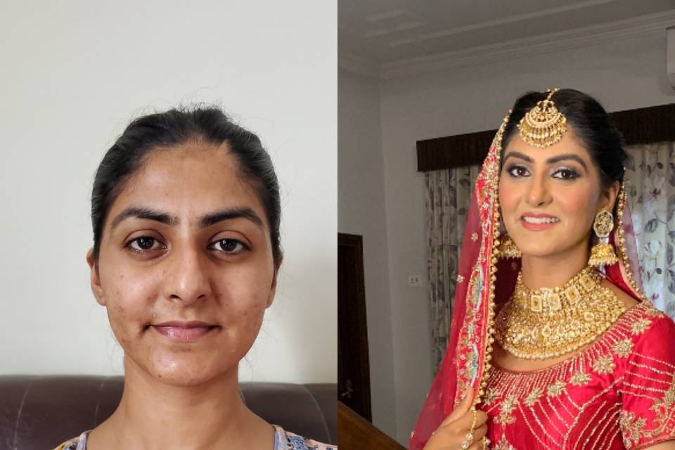 Before after Sikh bride