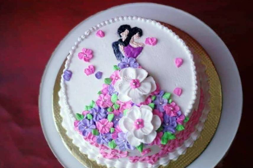 Wedding themed cake