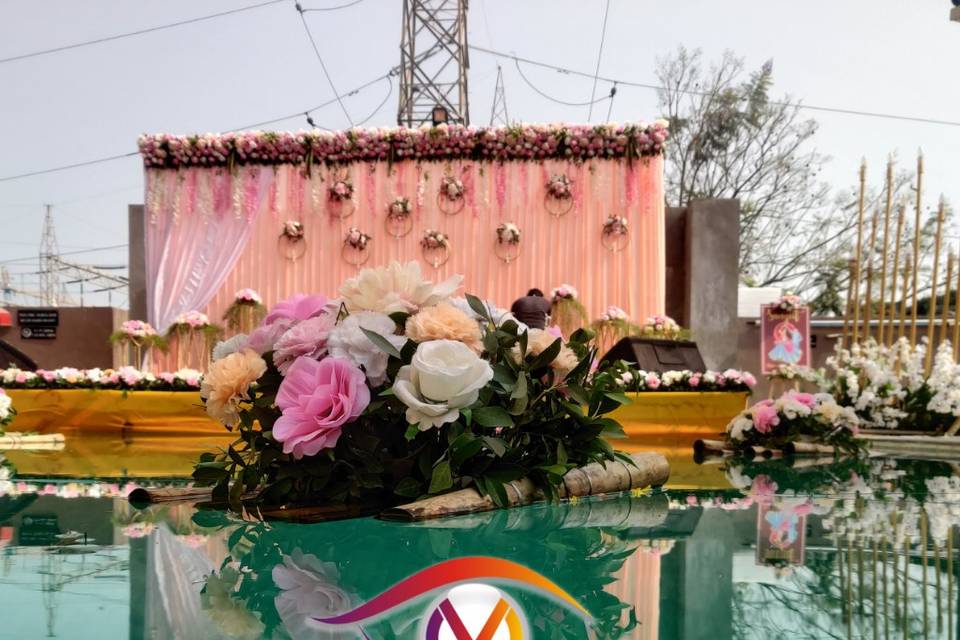 Floral Decor in Pool