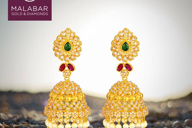 Malabar Gold & Diamonds 22KT Yellow Gold Drop Earrings for Women :  Amazon.in: Fashion